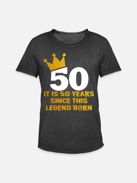 50th Birthday Gift Legend 50 Years Old Birthday - Men's Vintage T-Shirt - washed black