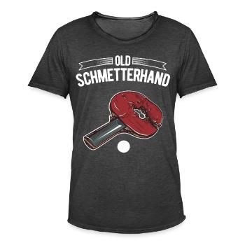 Old Schmetterhand Design für Tischtennisspieler - Männer Vintage T-Shirt - Vintage Schwarz - Vorne - Jose (178cm)