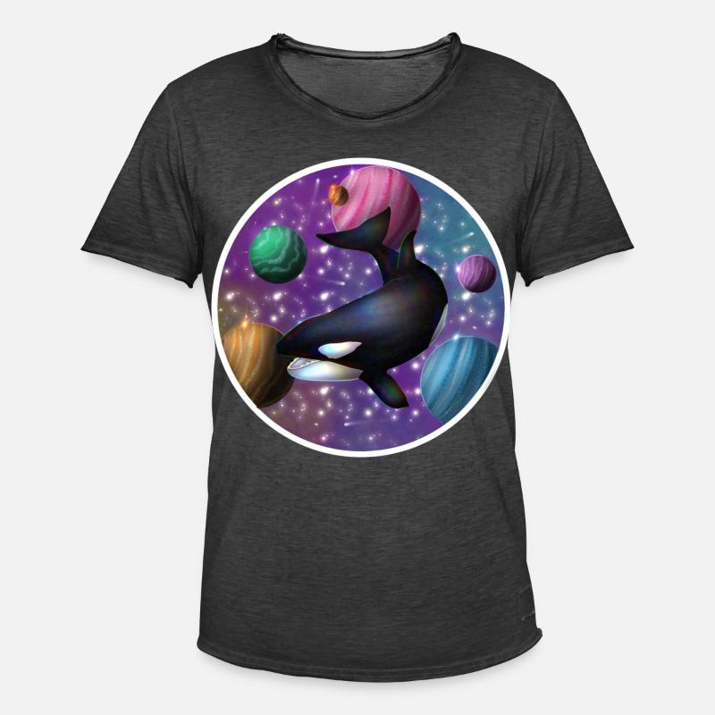 orque dans l’espace - T-shirt vintage Homme - noir vintage