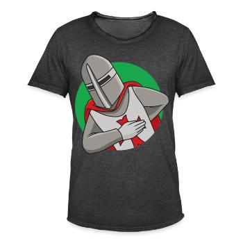 Friendly Crusader - Men's Vintage T-Shirt - washed black - Front - Jose (178cm)