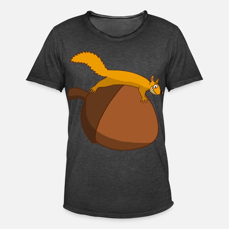 Das Eichhörnchen gegen die Eichel - Männer Vintage T-Shirt - Vintage Schwarz