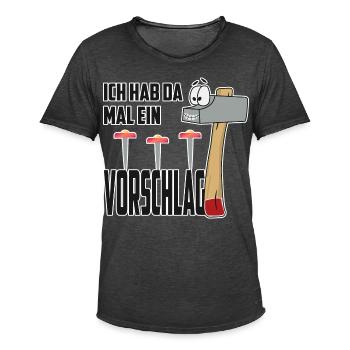 Lustige Vorschlag Hammer - Männer Vintage T-Shirt - Vintage Schwarz - Vorne