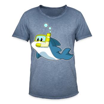 Delfin Taucher Schnorchel Tauchen - Männer Vintage T-Shirt - Vintage Denim - Vorne - Jose (178cm)