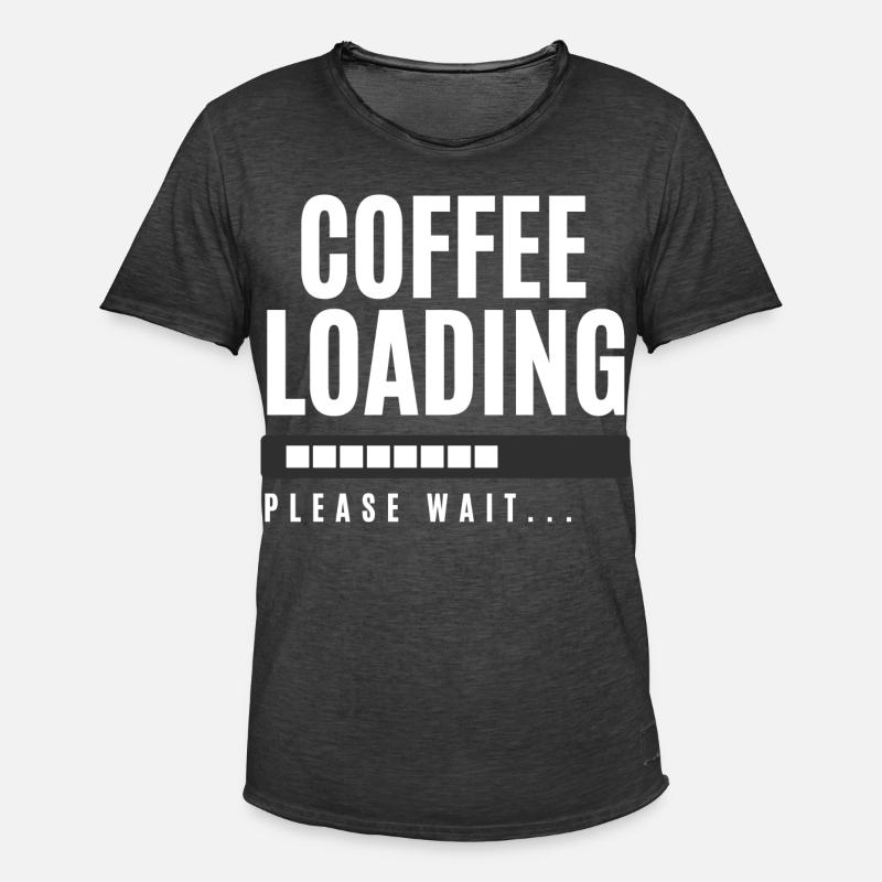 Kaffee wird geladen Bitte warten - Männer Vintage T-Shirt - Vintage Schwarz