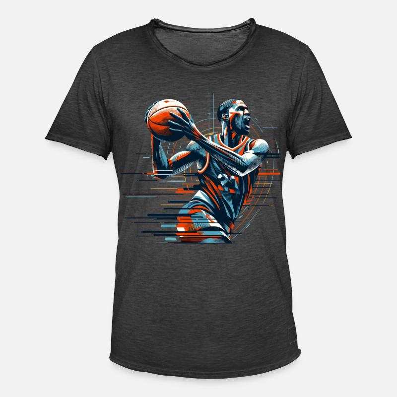 Basketball dynamisch Geschenk - Männer Vintage T-Shirt - Vintage Schwarz