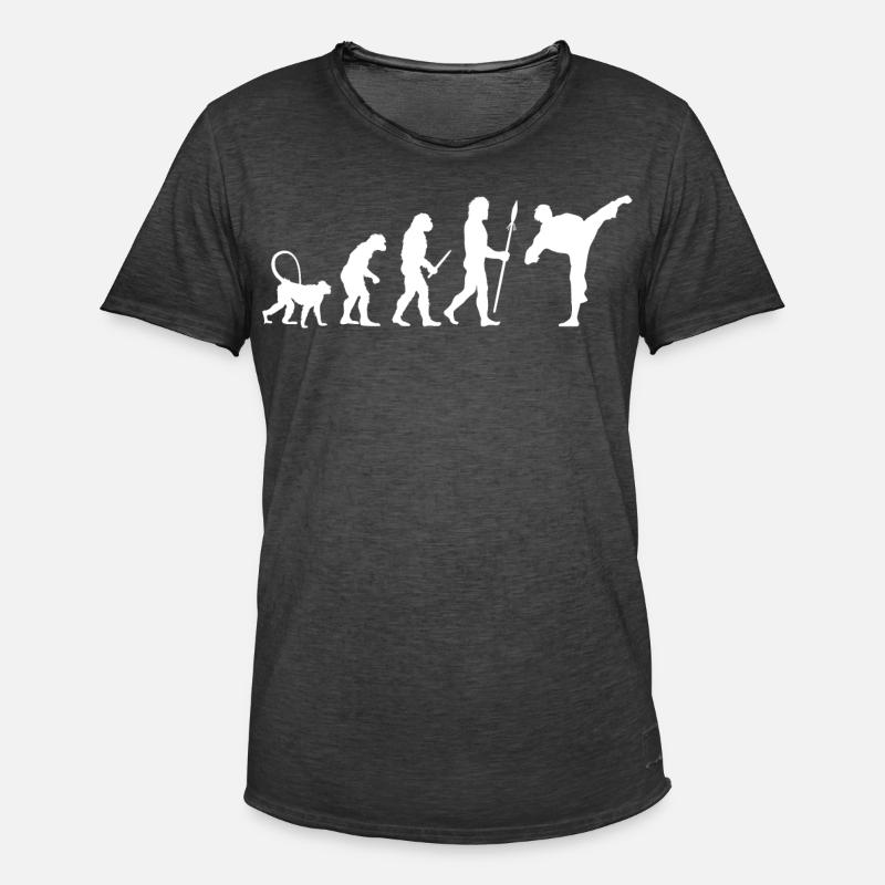 Karate Evolution - Männer Vintage T-Shirt - Vintage Schwarz