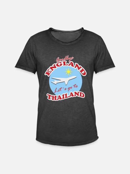 Thaïlande Voyage Adieu Conception d’Avion - T-shirt vintage Homme - noir vintage