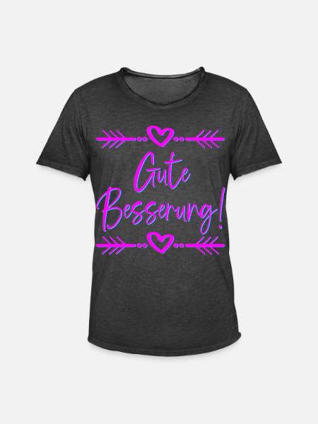 GENESUNGSSPRÜCHE - GUTE BESSERUNG WÜNSCHEN - Männer Vintage T-Shirt - Vintage Schwarz