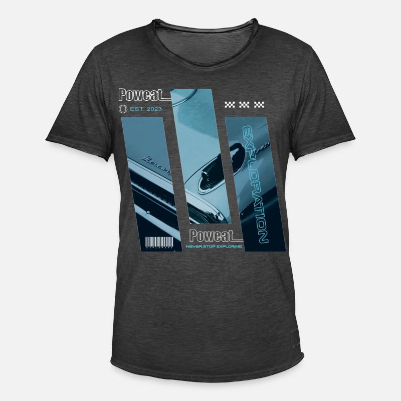 Never Stop Exploring - Männer Vintage T-Shirt - Vintage Schwarz