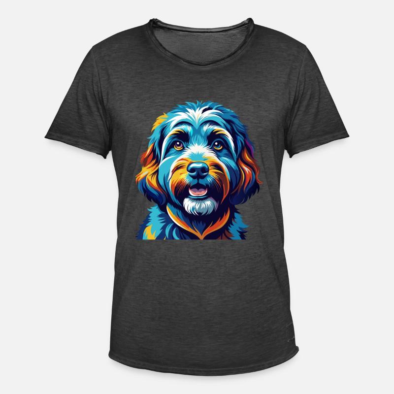 Cockapoo Hunderasse Bunt Karikatur Kawaii - Männer Vintage T-Shirt - Vintage Schwarz