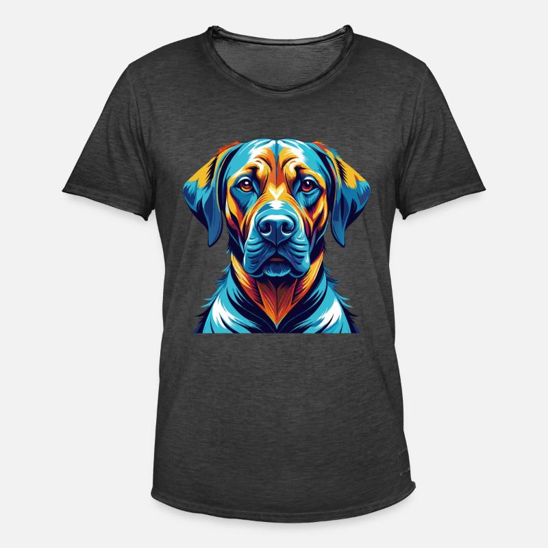 Rhodesian Ridgeback Hunderasse Karikatur Kawaii - Männer Vintage T-Shirt - Vintage Schwarz