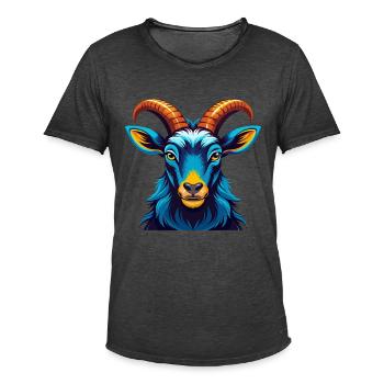 Steinbock Bunte Kawaii Cartoon Figur Clipart - Männer Vintage T-Shirt - Vintage Schwarz - Vorne - Jose (178cm)