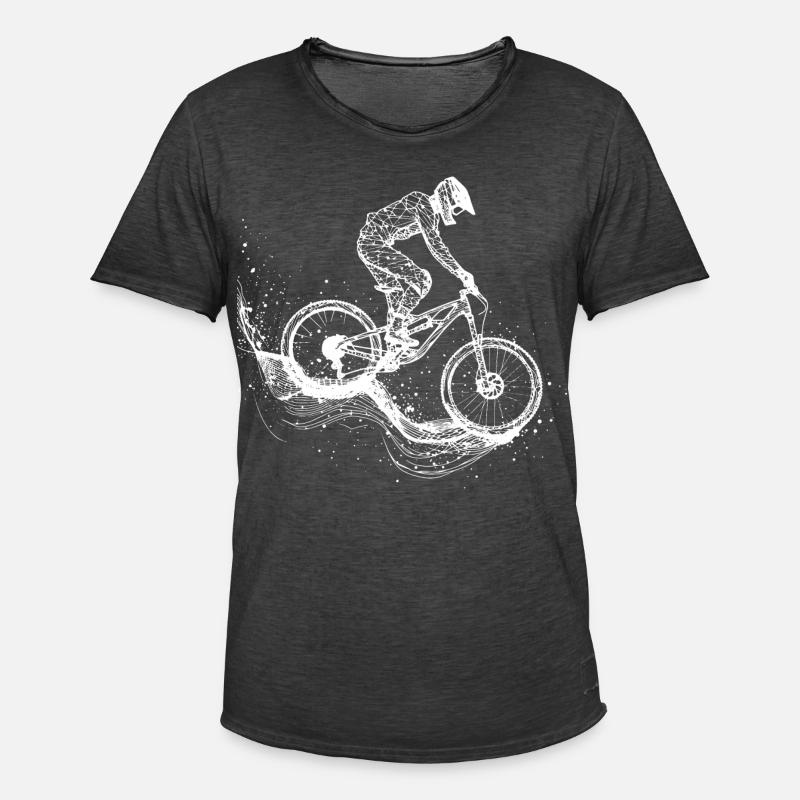 Mountainbiking Zeichnung - Männer Vintage T-Shirt - Vintage Schwarz