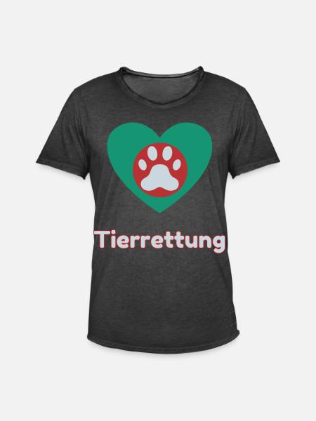 Tierrettung - Männer Vintage T-Shirt - Vintage Schwarz