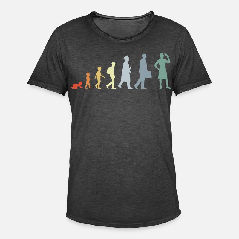 Evolution Eiscreme Liebhaber - Männer Vintage T-Shirt - Vintage Schwarz