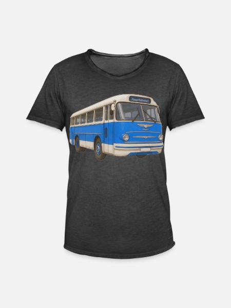 Old blue bus - Men's Vintage T-Shirt - washed black