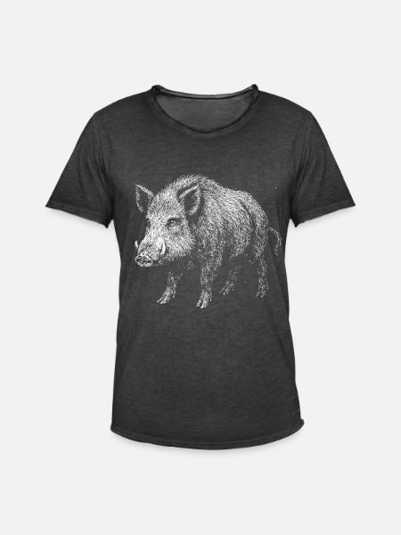 Sanglier - T-shirt vintage Homme - noir vintage
