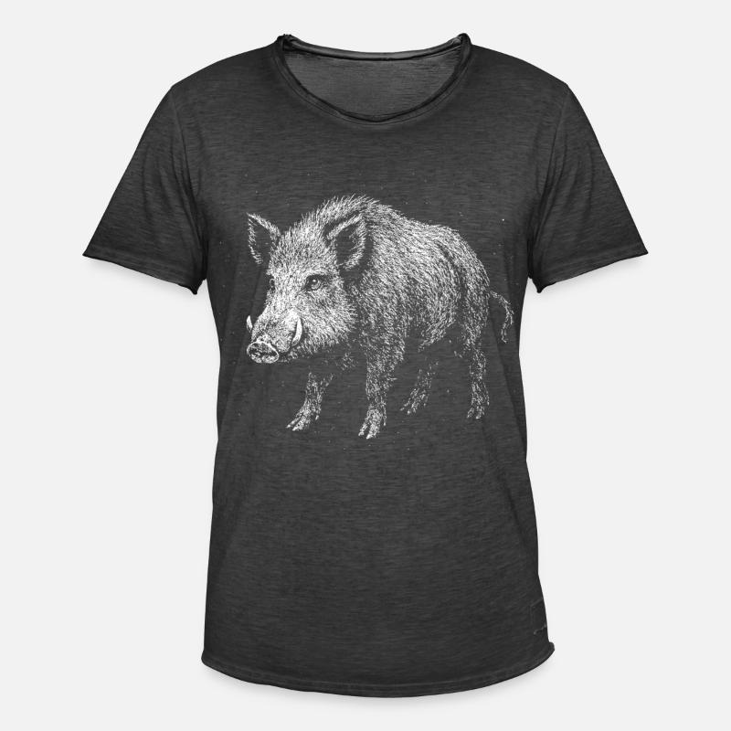 Wild boar - Men's Vintage T-Shirt - washed black