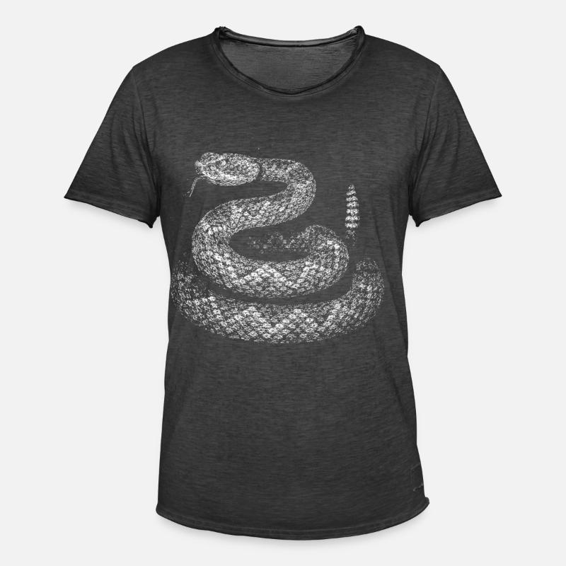 Schlange - Männer Vintage T-Shirt - Vintage Schwarz