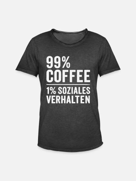 99% Coffee - Men's Vintage T-Shirt - washed black