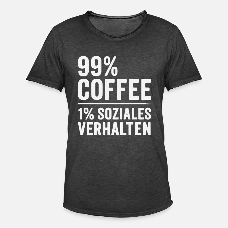 99 % Kaffee - Männer Vintage T-Shirt - Vintage Schwarz