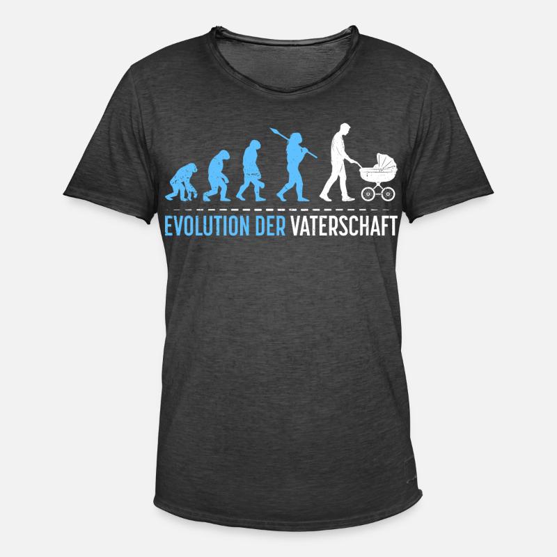 Werdender Vater EVOLUTION DER VATERSCHAFT Lustig - Männer Vintage T-Shirt - Vintage Schwarz