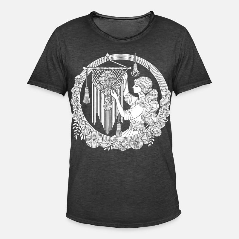 Macrame Design – Creativity & Boho Style - Men's Vintage T-Shirt - washed black