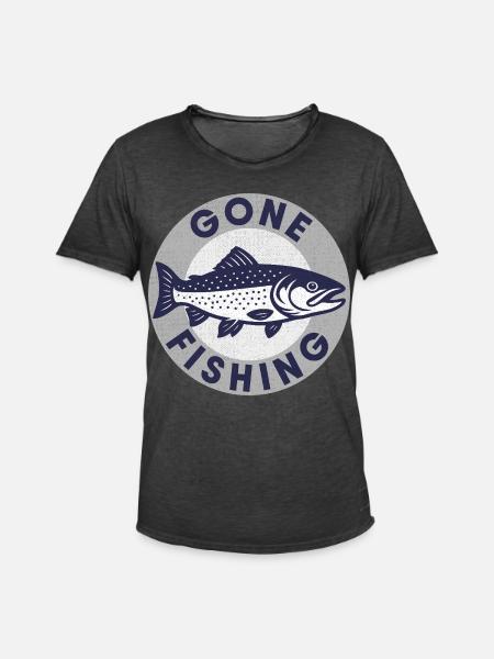 Gone Fishing - Men's Vintage T-Shirt - washed black