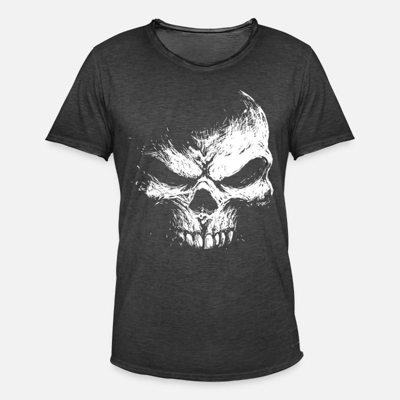 Evil Skull – Dark Grinning Beast - Männer Vintage T-Shirt - Vintage Schwarz