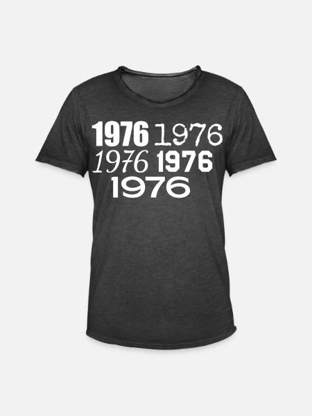 1976 - Men's Vintage T-Shirt - washed black