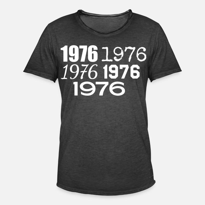1976 - Men's Vintage T-Shirt - washed black