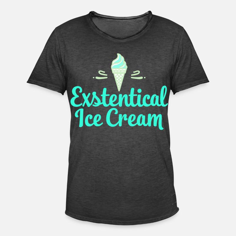 Existenzielle Eiscreme Lustiger Spruch Eis Waffel - Männer Vintage T-Shirt - Vintage Schwarz