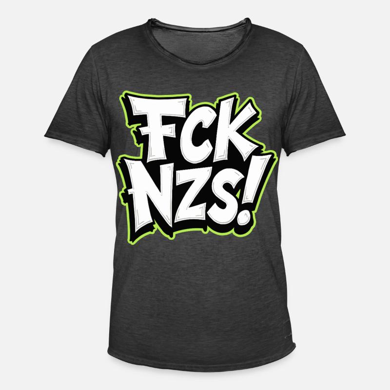FCK NZS Statement gegen Rassismus - Männer Vintage T-Shirt - Vintage Schwarz