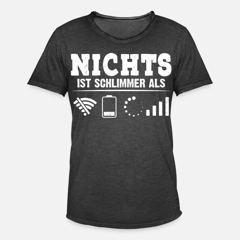 Coder NICHTS IST SCHLIMMER ALS LUSTIG - Männer Vintage T-Shirt - Vintage Schwarz