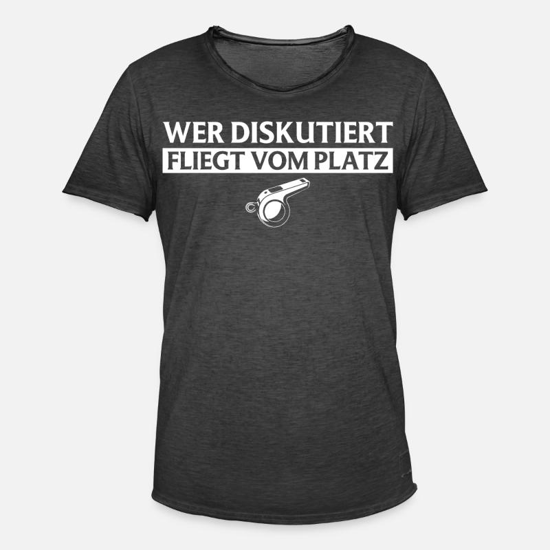 Referee - Who discusses flies referee - Men's Vintage T-Shirt - washed black