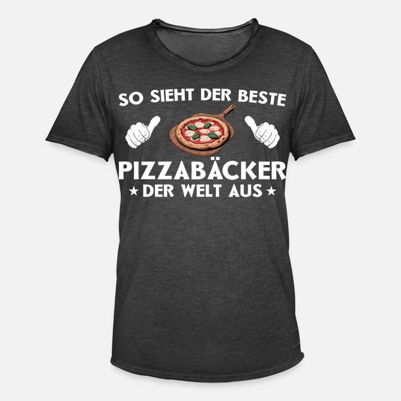 Pizza Bester Pizzabäcker Geschenkidee - Männer Vintage T-Shirt - Vintage Schwarz