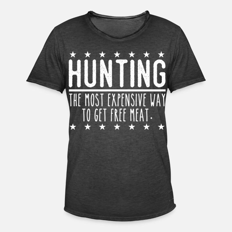 Jäger Lustiger Spruch – Gratis Fleisch Design - Männer Vintage T-Shirt - Vintage Schwarz
