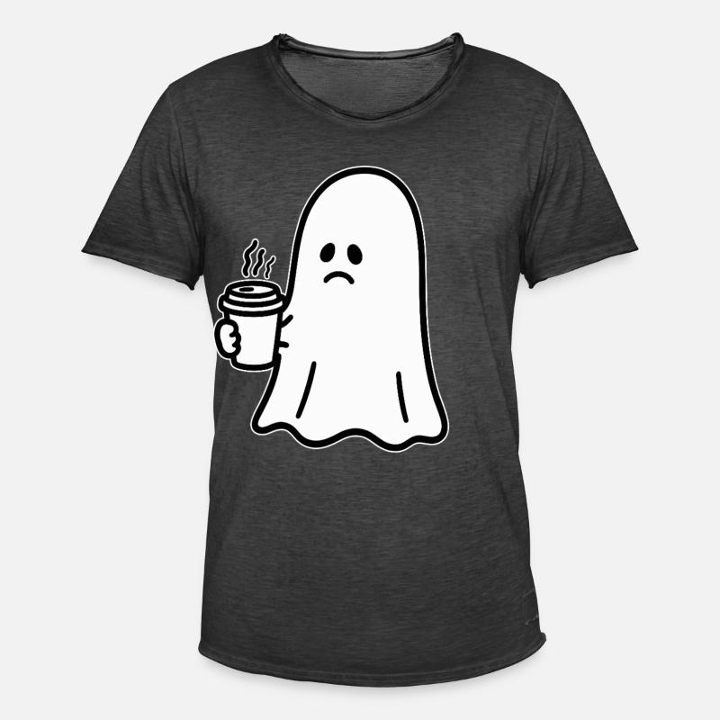 Geist Kaffee Halloween Süßes oder Saures - Männer Vintage T-Shirt - Vintage Schwarz