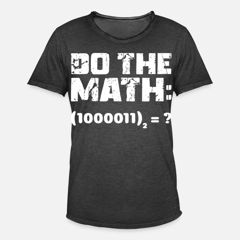 Do The Math Binary System - Men's Vintage T-Shirt - washed black