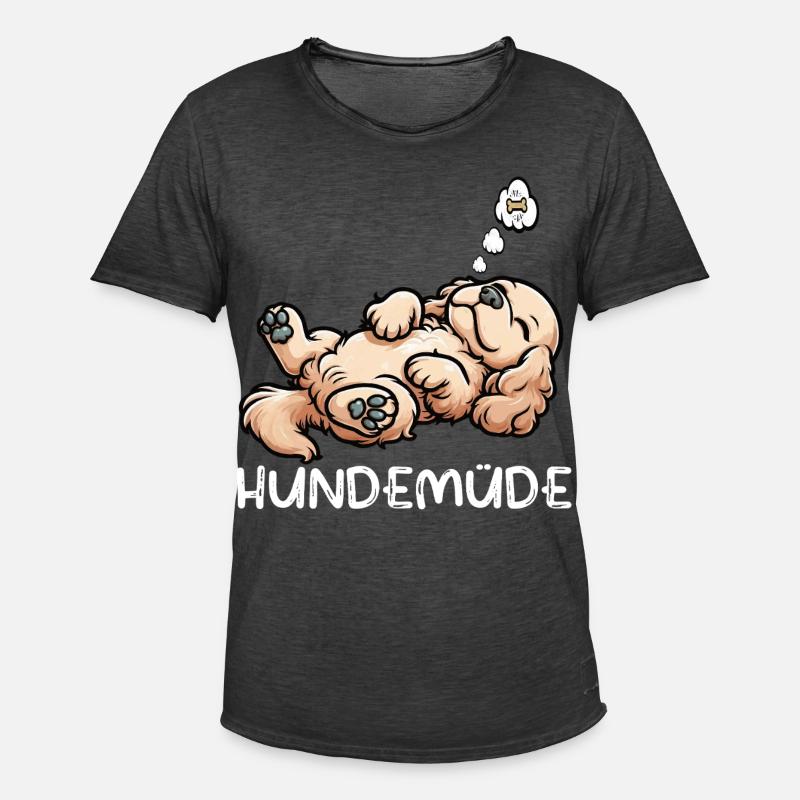 Hundemüde Cocker Spaniel Cockerhund Cockerbesitzer - Männer Vintage T-Shirt - Vintage Schwarz