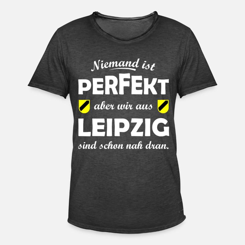 Leipzig nah am Perfekt - Männer Vintage T-Shirt - Vintage Schwarz