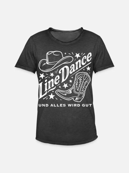 Line Dance Cowboy Flair - Männer Vintage T-Shirt - Vintage Schwarz