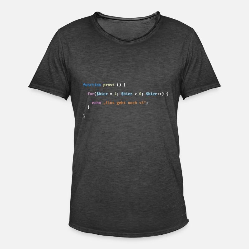 Prost Bier Nerd Code Geschenk - Männer Vintage T-Shirt - Vintage Schwarz