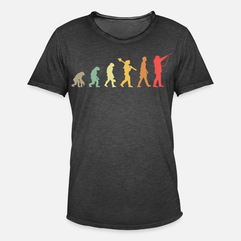 Evolution Hunting Jagd Jäger - Männer Vintage T-Shirt - Vintage Schwarz