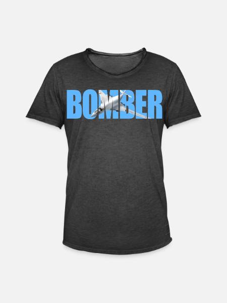 Bomber Tu-160 - Men's Vintage T-Shirt - washed black