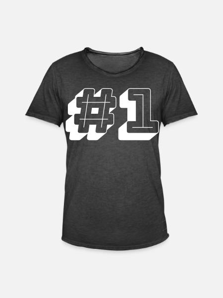Nummer Eins Nummer 1 - Männer Vintage T-Shirt - Vintage Schwarz