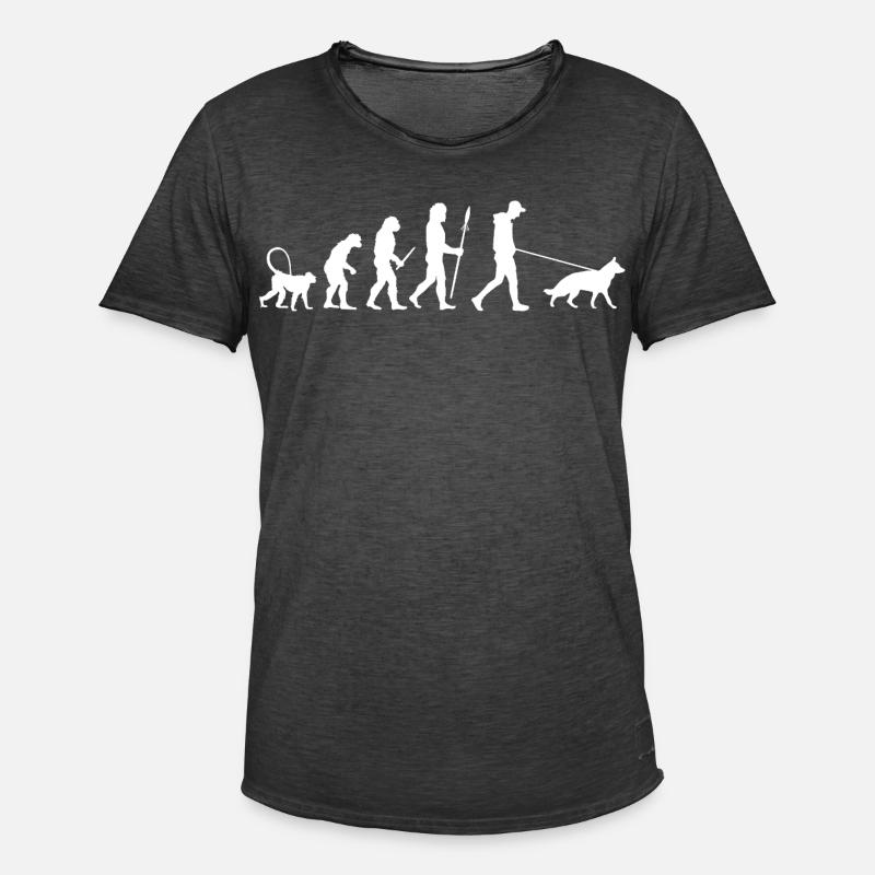 Evolution Deutscher Schäferhund - Männer Vintage T-Shirt - Vintage Schwarz