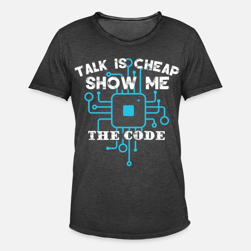 Lustige Programmierer-Codierung - Männer Vintage T-Shirt - Vintage Schwarz