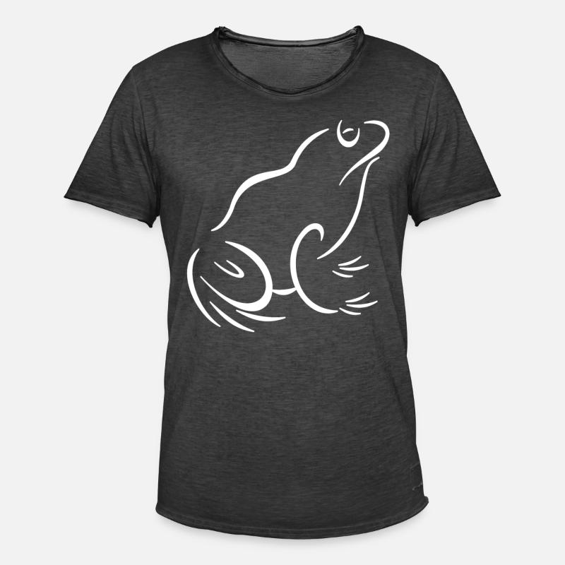 Frosch - Männer Vintage T-Shirt - Vintage Schwarz