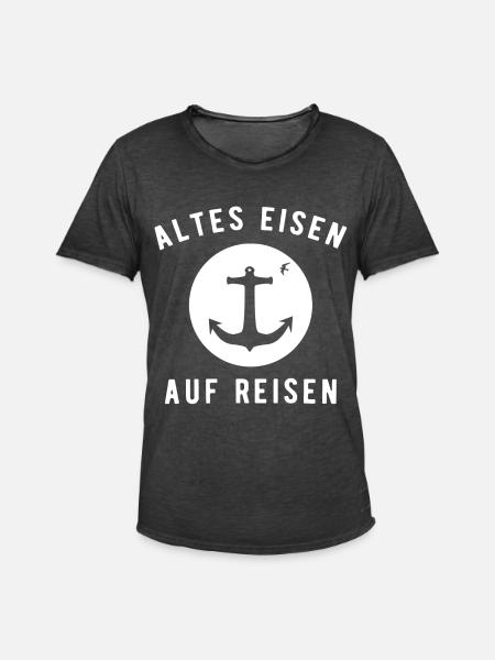 Altes Eisen auf Reisen - Männer Vintage T-Shirt - Vintage Schwarz